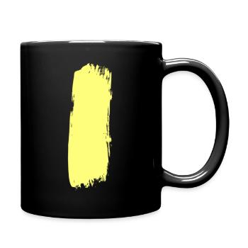 Yellow line through the middle - Full Colour Mug - black - Right