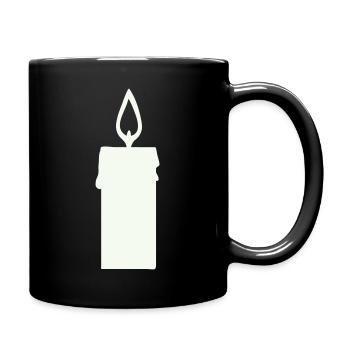 Light silhouette candle in lantern - Full Colour Mug - black - Right