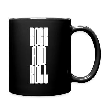 Rock and Roll  Bold Typography - Full Colour Mug - black - Right