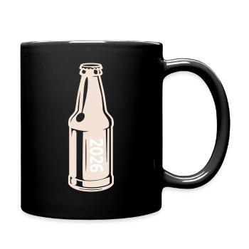 Bier 2026 Bierflasche - Tasse einfarbig - Schwarz - Rechts