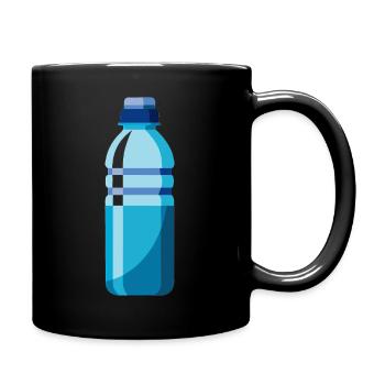 Wasserflasche - Tasse einfarbig - Schwarz - Rechts