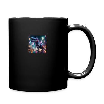 Dinosaurier - Tasse einfarbig - Schwarz - Rechts