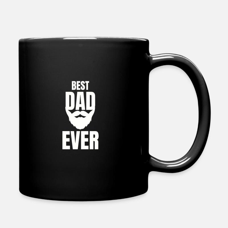 Vatertag beste Papa ever Daddy Bart Bärtigen Vater - Tasse einfarbig - Schwarz