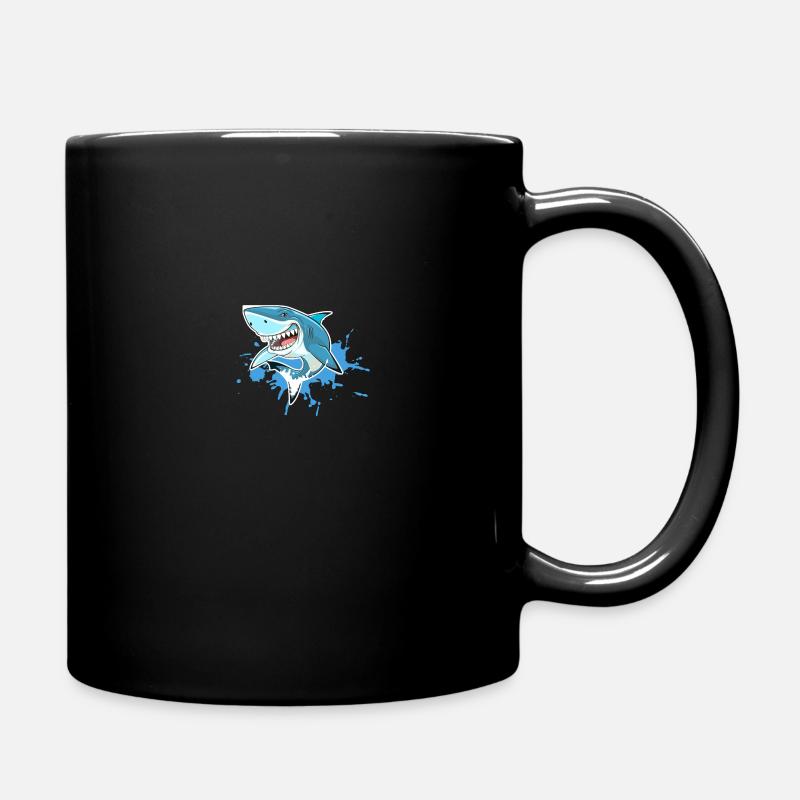 Weisser Hai - Tasse einfarbig - Schwarz
