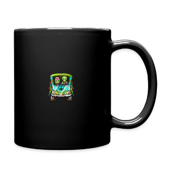 Space Shroom - Hippie Alien - Tasse einfarbig - Schwarz - Rechts