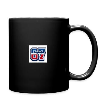 67 Patriotische Zahl - Tasse einfarbig - Schwarz - Rechts