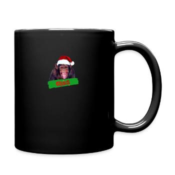 Affe mit grün - Tasse einfarbig - Schwarz - Rechts