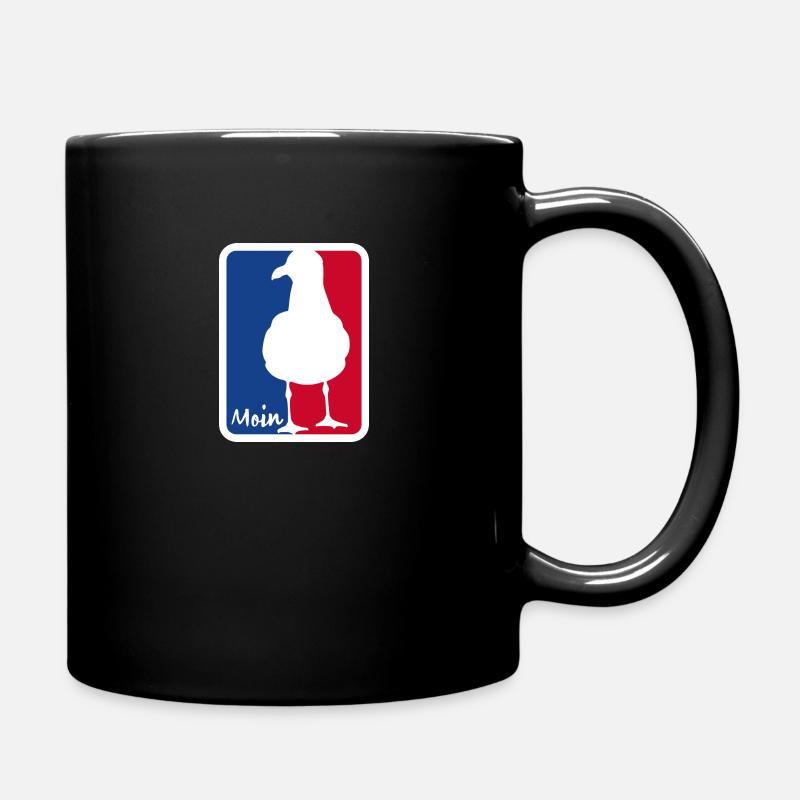 Moin Möwe Design Norddeutsch Ostsee Küste Urlaub - Tasse einfarbig - Schwarz