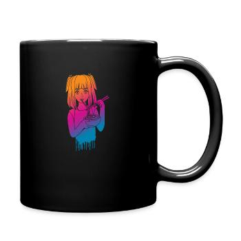 Anime Manga Girl Geschenk - Tasse einfarbig - Schwarz - Rechts