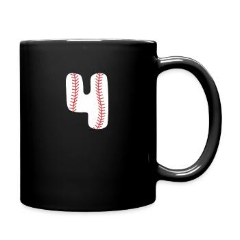 4e anniversaire Boy Baseball - Mug uni - noir - Droite