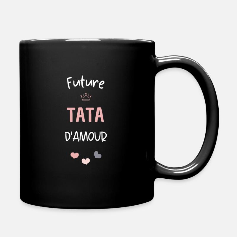 Future tata d'amour ! Cadeau annonce future tata - Mug uni - noir