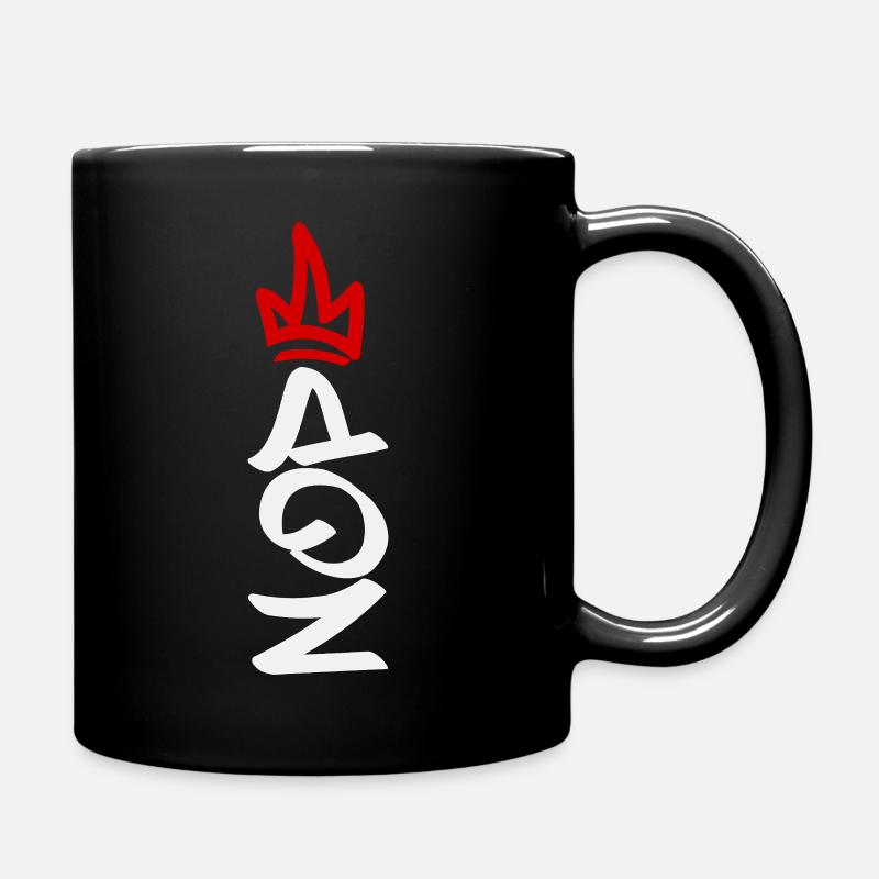No Kings in America since 1776 Schrift vertikal - Tasse einfarbig - Schwarz