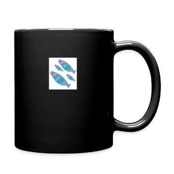 Fische - Tasse einfarbig - Schwarz - Rechts
