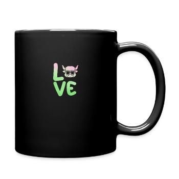 Büffel Rind Ochsen - Tasse einfarbig - Schwarz - Rechts