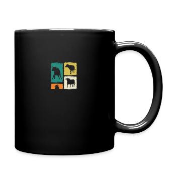Büffel Rind Ochsen - Tasse einfarbig - Schwarz - Rechts