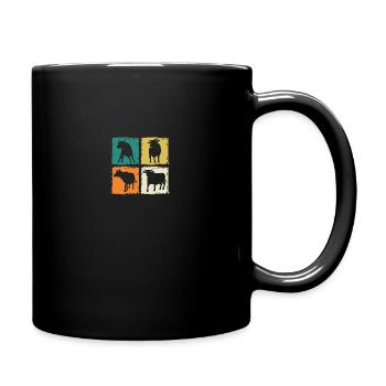 Büffel Rind Ochsen - Tasse einfarbig - Schwarz - Rechts