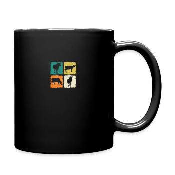 Cow Highland Cattle Cows - Full Colour Mug - black - Right