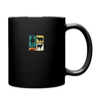 Schäfer Schaf - Tasse einfarbig - Schwarz - Rechts