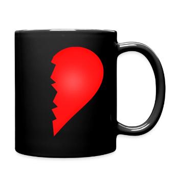 Broken heart couple couples love partner look love - Full Colour Mug - black - Right