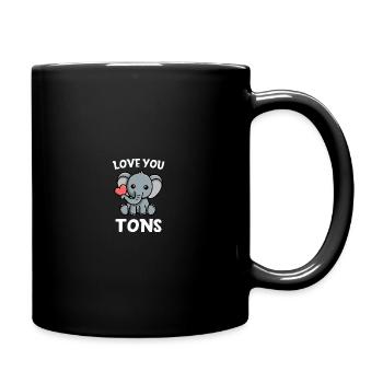 Elefant Elephant Babyelefant Rüsseltier Geschenk - Tasse einfarbig - Schwarz - Rechts