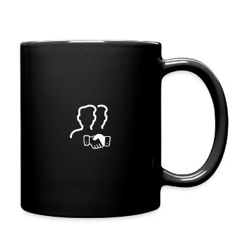 Twin Silhouettes Handshake Logo - Full Colour Mug - black - Right