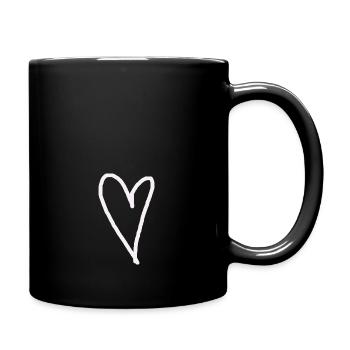 Heart White Gift Idea In Love Love - Full Colour Mug - black - Right