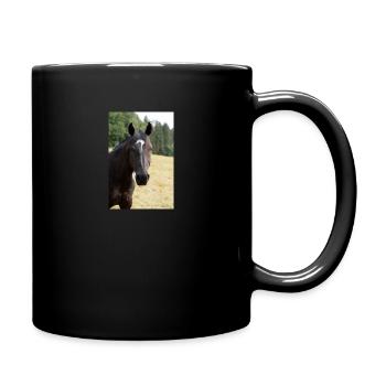 Pferde - Tasse einfarbig - Schwarz - Rechts
