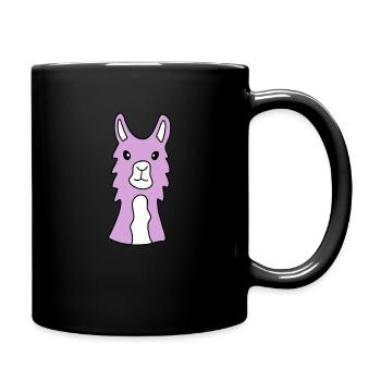 Lama pink Alpaca Alpaka Wanderung - Tasse einfarbig - Schwarz - Rechts
