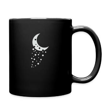 Mond und Sterne - Tasse einfarbig - Schwarz - Rechts