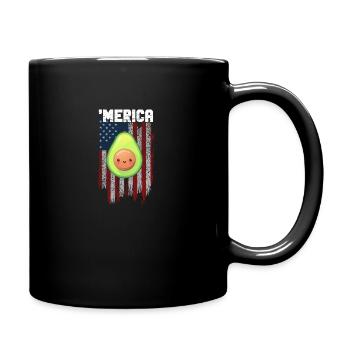Avocado Fruchtig Vintage Vegane Sprüche - Tasse einfarbig - Schwarz - Rechts