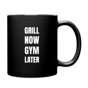 D’abord un barbecue, puis entraînez-vous à la salle de sport. - Mug uni - noir - Droite