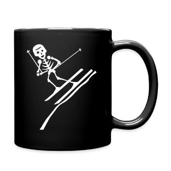 skier, skull - Full Colour Mug - black - Right