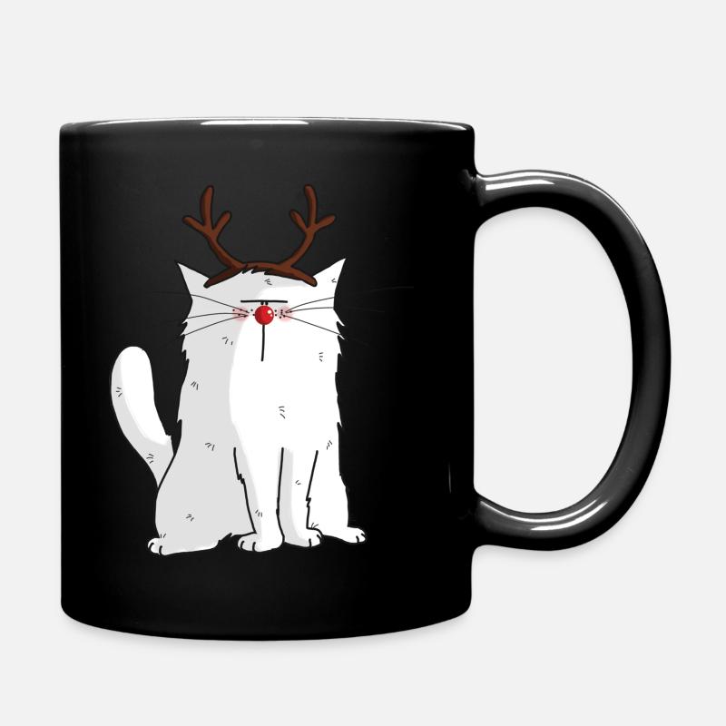 Mrou le chat Renne de Noël - Mug uni - noir