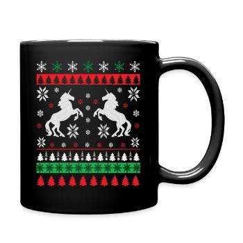 Einhorn - Ugly Christmas - Full Colour Mug - black - Right
