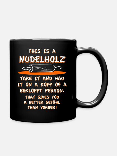 Nudelholz - Tasse einfarbig - Schwarz