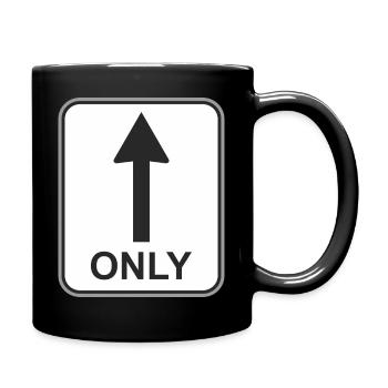 Verkehrsschild nur Front weiß - Tasse einfarbig - Schwarz - Rechts