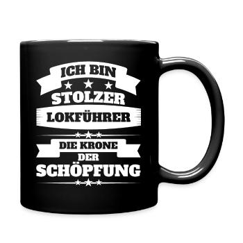 Lokführer - Tasse einfarbig - Schwarz - Rechts