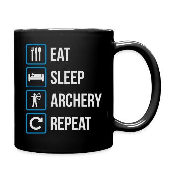 Eat Sleep Archery Repeat - Full Colour Mug - black - Right