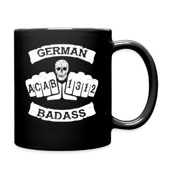 German badass germany football hooligan tattoo - Full Colour Mug - black - Right