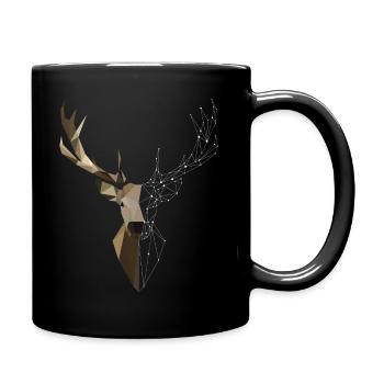 Cerf géométrique - Mug uni - noir - Droite