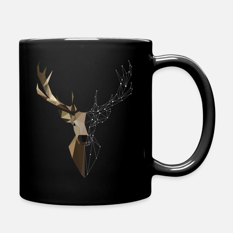 Hirsch Geometrisch - Full Colour Mug - black