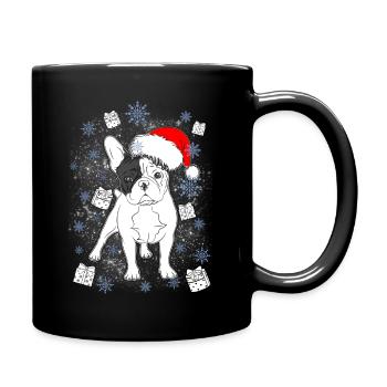 Cadeau de Noël de Santa bouledogue Français - Mug uni - noir - Droite
