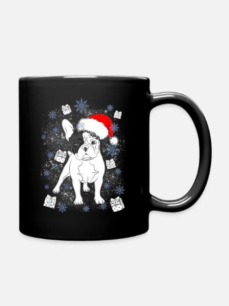 Cadeau de Noël de Santa bouledogue Français - Mug uni - noir