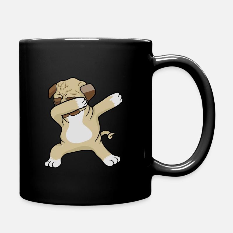 Pug Dab - Dabbing pug - Full Colour Mug - black