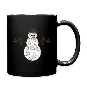 Volleyball Schneemann Volleyball-Bälle Weihnachten - Tasse einfarbig - Schwarz - Rechts