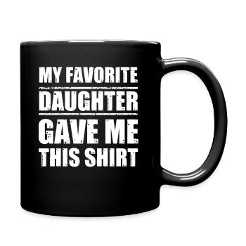 Christmas Gift For Father From Daughter To Dad - Tasse einfarbig - Schwarz - Rechts