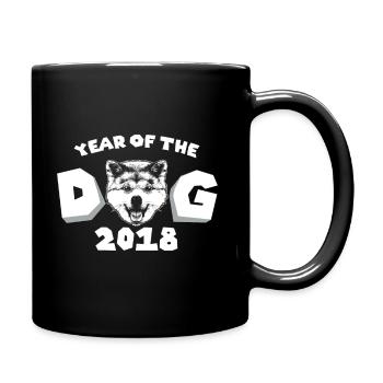 Akita 2018 year of the dog gift New Year - Full Colour Mug - black - Right