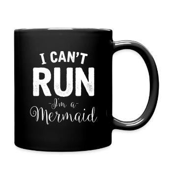 Ich kann nicht laufen, ich bin eine Meerjungfrau - Tasse einfarbig - Schwarz - Rechts