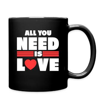 Alles was ich brauch Geschenk Valentinstag Liebe - Tasse einfarbig - Schwarz - Rechts