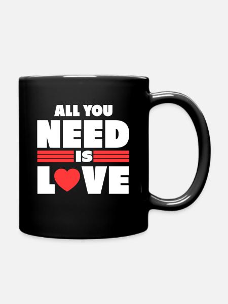 All i need gift valentine love - Full Colour Mug - black